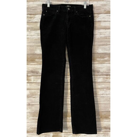 Ann Taylor Loft Modern Boot Size 6 Black Corduroy Pants Cotton Trousers - Picture 1 of 6